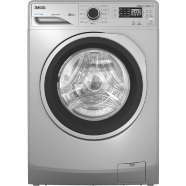 Zanussi Special Edition PerlaMax 8KG Frontload Silver Washing Machine Black Door Silver Ring Pro White Steam